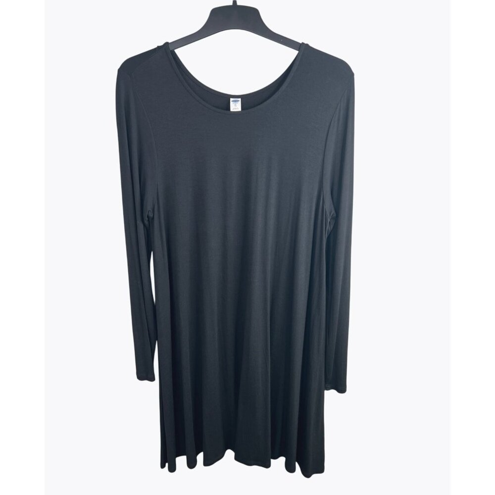 Old Navy Womens Black Long Sleeve Mini Swing Dress XL Viscose Blend - Picture 2 of 13